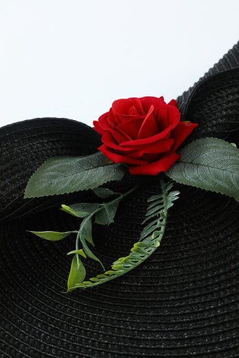 1920s Black Headband with Flower