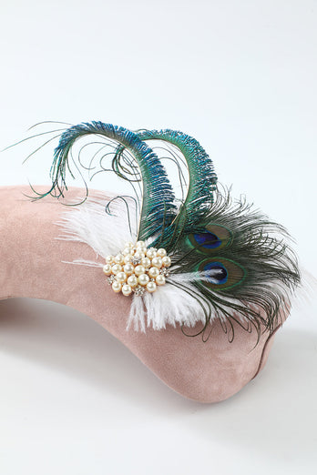 Green Peacock 1920s Headband