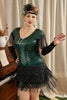 Load image into Gallery viewer, Dark Green Plus Size 1920s Gatsby Dress