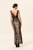 Load image into Gallery viewer, Sheath V Neck Champagne Sequins Long Formal Dress