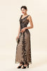 Load image into Gallery viewer, Sheath V Neck Champagne Sequins Long Formal Dress