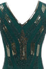 Load image into Gallery viewer, Sheath V Neck Dark Green Sequins 1920s Dress