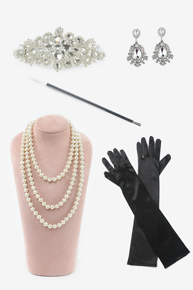 Load image into Gallery viewer, Headpiece Drop Earrings Five Pieces 1920s Party Accessories Set