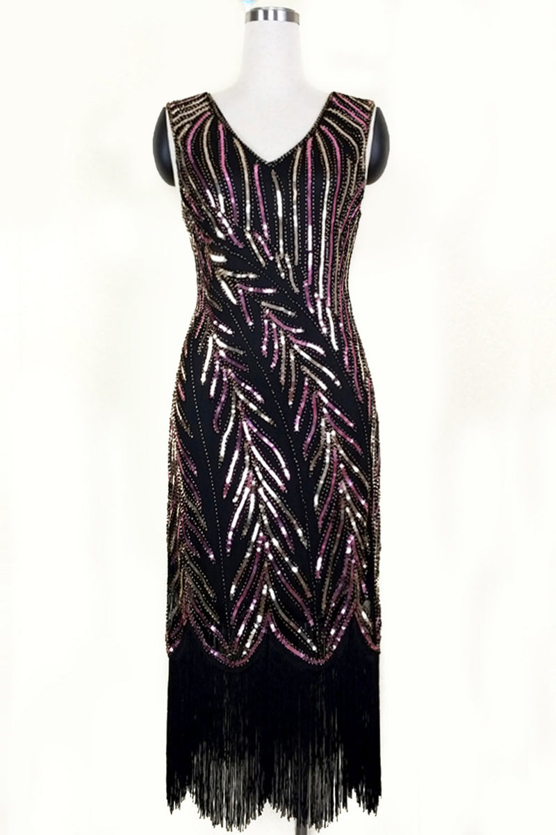 Load image into Gallery viewer, Sequin Great Gatsby Dress with Fringes