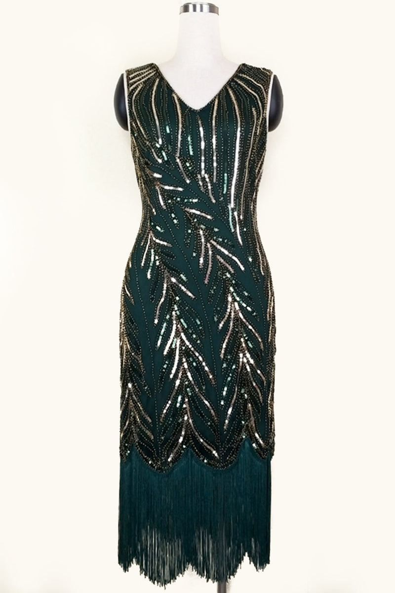 Load image into Gallery viewer, Sequin Great Gatsby Dress with Fringes