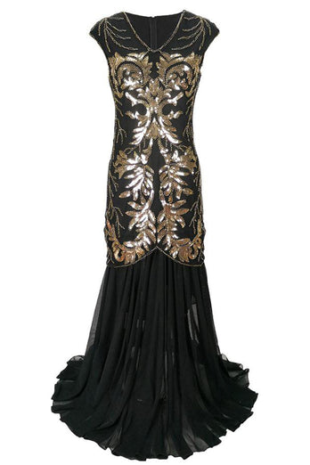 Long Sequin 1920s Gatsby Dress