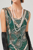 Load image into Gallery viewer, Dark Green 1920s Flapper Dress With Fringes