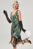 Load image into Gallery viewer, Dark Green 1920s Flapper Dress With Fringes