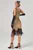 Load image into Gallery viewer, Dark Green Sequined V-Neck Gatsby Dress With Fringes