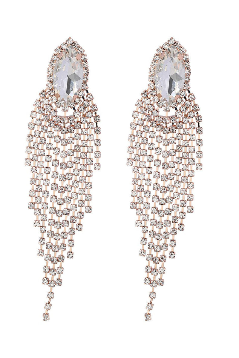 Load image into Gallery viewer, Golden Beaded Prom Earrings