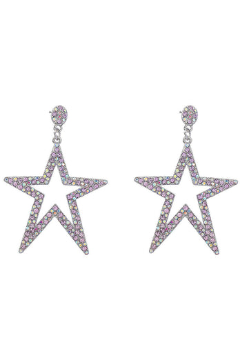 Five-Pointed Star Beaded Earrings