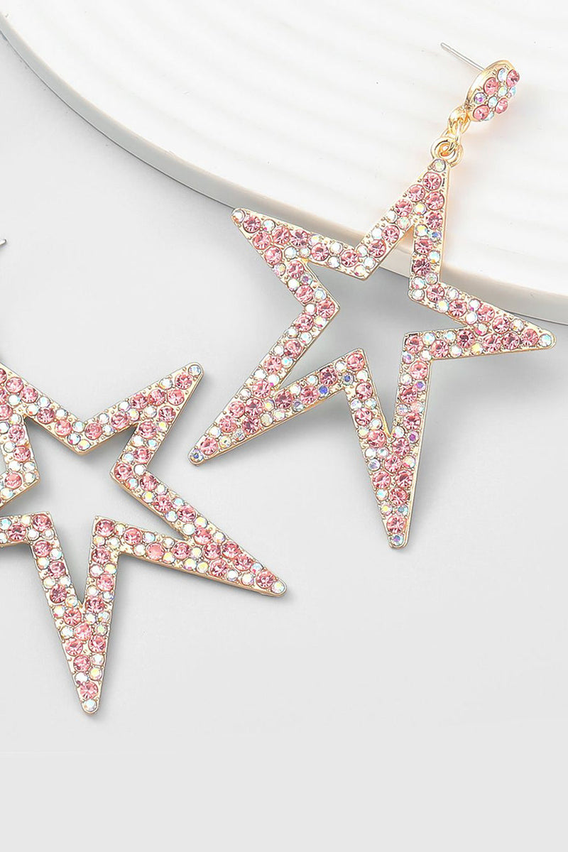 Load image into Gallery viewer, Five-Pointed Star Beaded Earrings