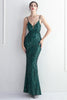 Load image into Gallery viewer, Green Spaghetti Straps Sequins Prom Dress