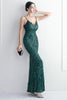 Load image into Gallery viewer, Green Spaghetti Straps Sequins Prom Dress