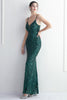 Load image into Gallery viewer, Green Spaghetti Straps Sequins Prom Dress