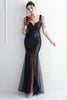 Load image into Gallery viewer, Black Sweetheart Evening Dress With Slit