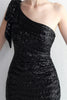 Load image into Gallery viewer, Sheath Black Sequined Floor Length Formal Dress