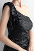 Load image into Gallery viewer, Sheath Black Sequined Floor Length Formal Dress