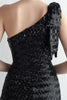 Load image into Gallery viewer, Sheath Black Sequined Floor Length Formal Dress