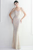 Load image into Gallery viewer, Apricot Open Back Sequins Prom Dress