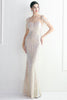 Load image into Gallery viewer, Apricot Open Back Sequins Prom Dress