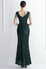 Load image into Gallery viewer, Black V-Neck Sequins Long Prom Dress With Slit