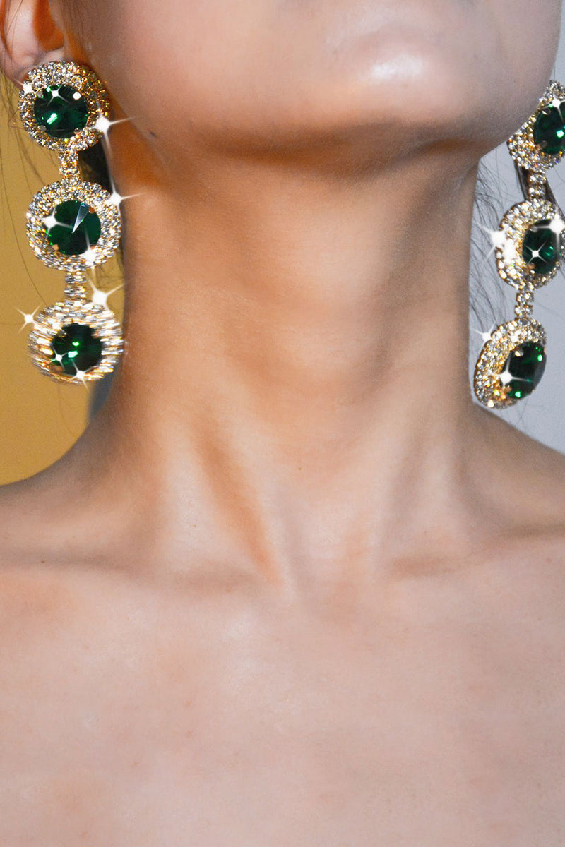 Load image into Gallery viewer, Multi-Layered Round Rhinestones Earrings