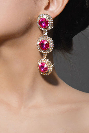 Multi-Layered Round Rhinestones Earrings