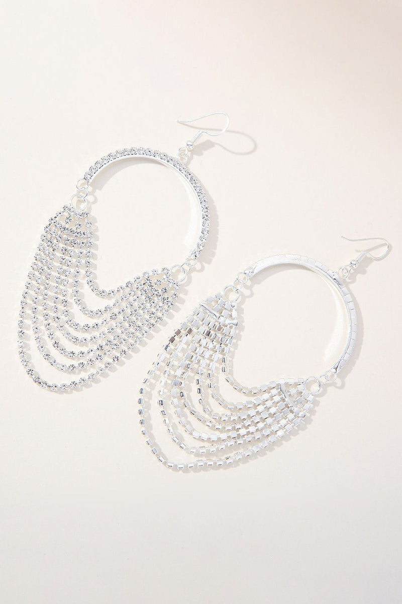 Load image into Gallery viewer, Sparkly Rhinestone Wrapped Silver Earrings