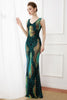 Load image into Gallery viewer, Flapper Dress Dark Green Sequins Sheath Long 1920s Dress