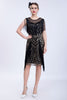 Load image into Gallery viewer, Black Glitter Sequins 1920s Flapper Dress with Fringes