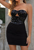Load image into Gallery viewer, Black Sweetheart Sparkly Sequin Bodycon Homecoming Dress