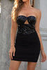 Load image into Gallery viewer, Black Sweetheart Sparkly Sequin Bodycon Homecoming Dress