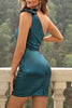 Load image into Gallery viewer, Dark Green One Shoulder Bodycon Short Cocktail Dress With Bow