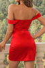 Load image into Gallery viewer, Red Off the Shoulder Sequins Bodycon Short Cocktail Dress