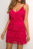 Load image into Gallery viewer, Fuchsia Spaghetti Straps Short Cocktail Dress With Tassel