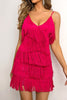 Load image into Gallery viewer, Fuchsia Spaghetti Straps Short Cocktail Dress With Tassel