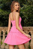 Load image into Gallery viewer, Fuchsia Spaghetti Straps Tiered Cocktail Dress