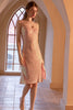 Load image into Gallery viewer, Spaghetti Straps Blush Sequins Cocktail Dress with Slit