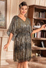 Load image into Gallery viewer, Golden Sparkly 1920s Dress with Sequins