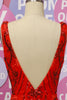Load image into Gallery viewer, Mermaid Red Deep V Neck Open Back Sequins Prom Dress