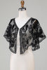 Load image into Gallery viewer, Black Glitter Sequins 1920s Cape