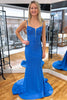 Load image into Gallery viewer, Sparkly Blue Corset Sequins Mermaid Long Prom Dress