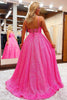 Load image into Gallery viewer, Sparkly Hot Pink Sequins A-Line Long Prom Dress