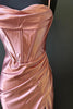 Load image into Gallery viewer, Hot Pink Spaghetti Straps Satin Mermaid Prom Dress with Slit