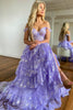 Load image into Gallery viewer, Dark Blue Off The Shoulder Tiered Prom Dress