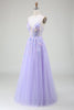 Load image into Gallery viewer, A-Line Purple Prom Dress with Sequins