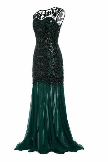 Vintage Sequins Banquet Evening 1920s Dress