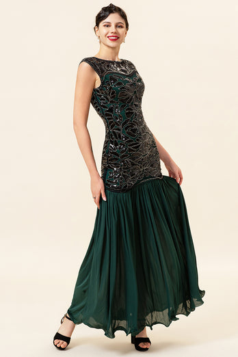 Dark Green Long Formal Dress with Sequins