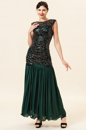 Dark Green Long Formal Dress with Sequins